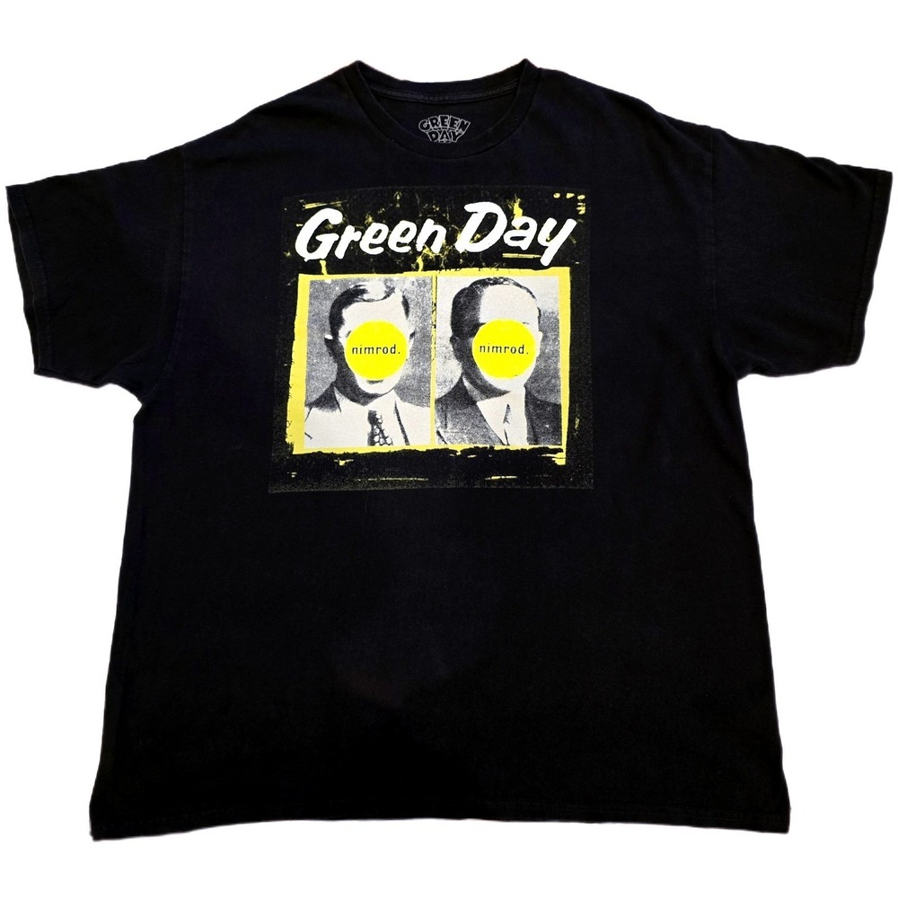 Green Day Nimrod Album Cover T Shirt XL Mad Engine Black Yellow Punk Rock Band